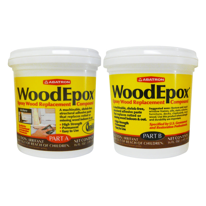 Abatron WoodEpox Kit - 2 Pint - 2-Part Structural Epoxy Adhesive Filler - Wood Filler Putty