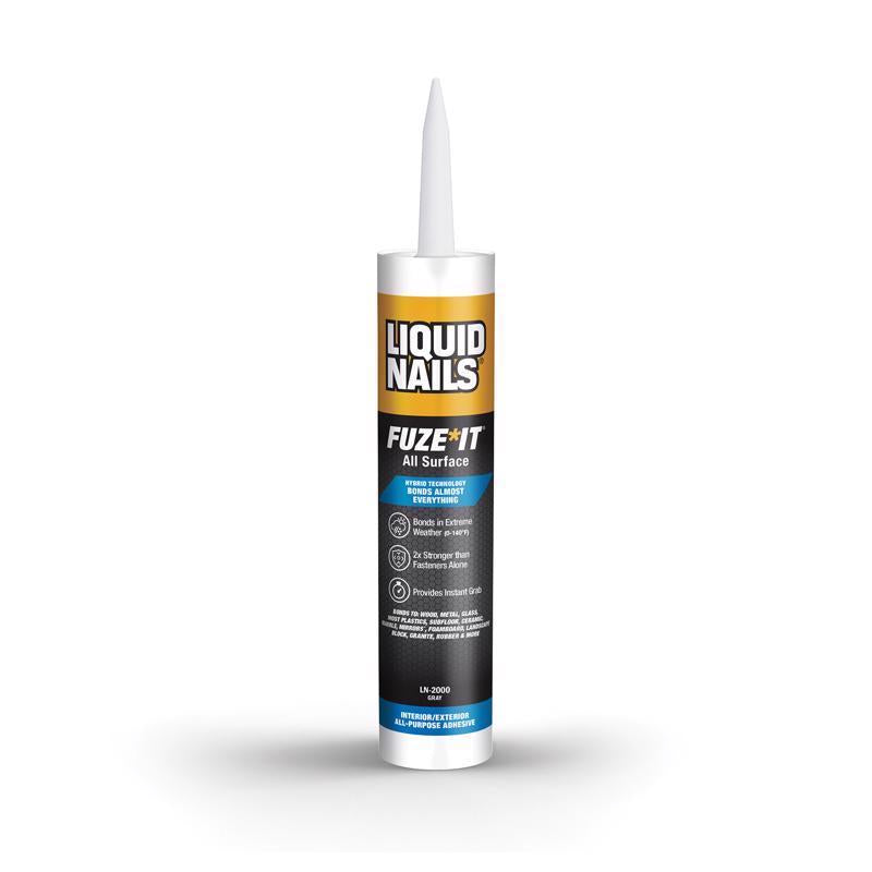 Liquid Nails 56198673380 LN-2000 FuzeIt All Surface Construction Adhesive (9-Ounce) , Gray