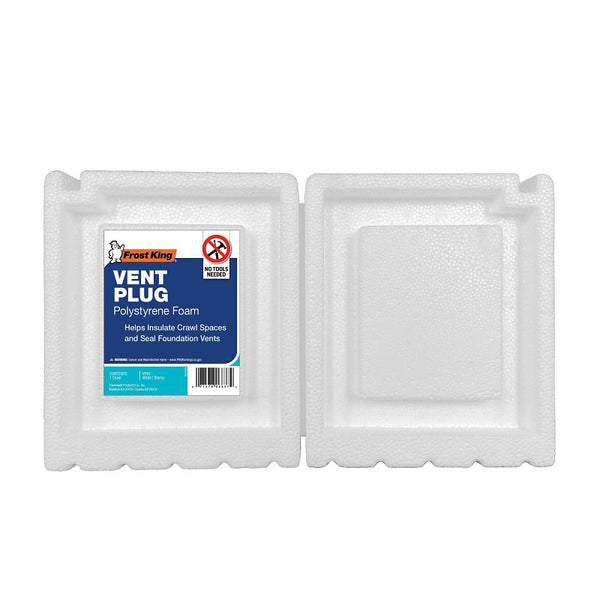 Thermwell Products 5053329 7.75 x 6.5 in. Frost King White Polystyrene Foundation Vent VP67