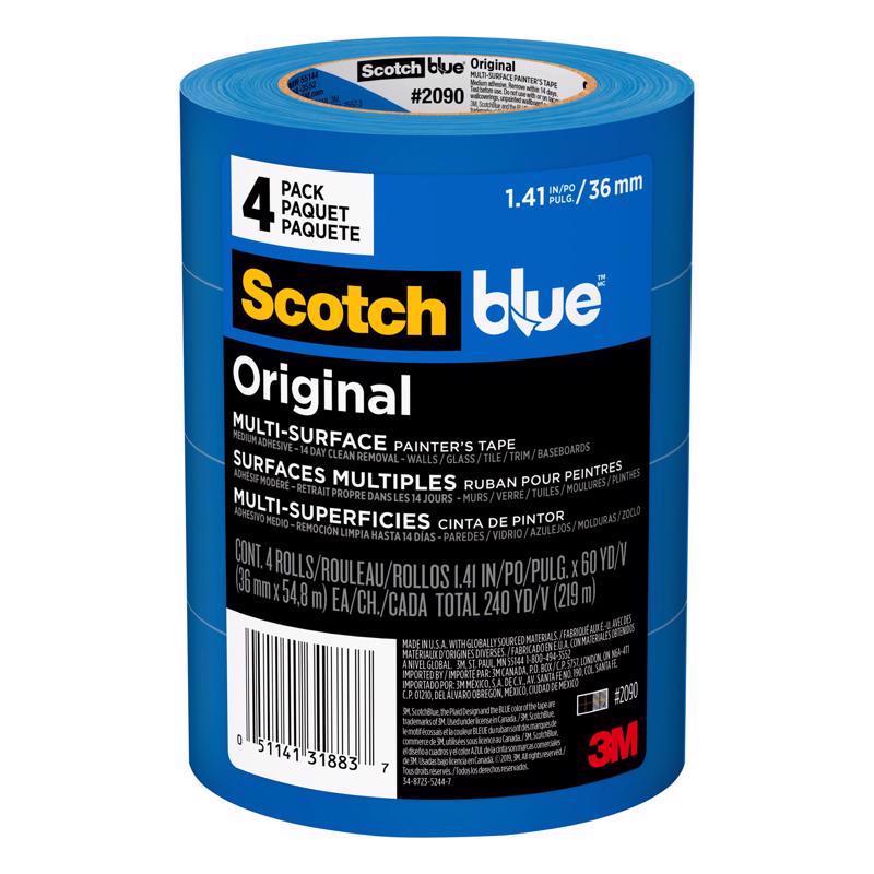 ScotchBlue Original Multi-Surface Painter's Tape 1.5 Inch Wide, 4 Rolls 2090-36EP4