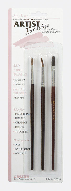 Linzer 1..25 in. W Assorted Artist Paint Brush Set
