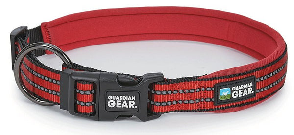 Guardian Gear Reflective Nylon O-Ring Dog Collars (Medium, Red) ZA0006 16 83