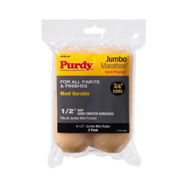 Purdy 2-Pack Mini Roller Replacements - 4-1/2" Cover 1/2 inch 14G624063
