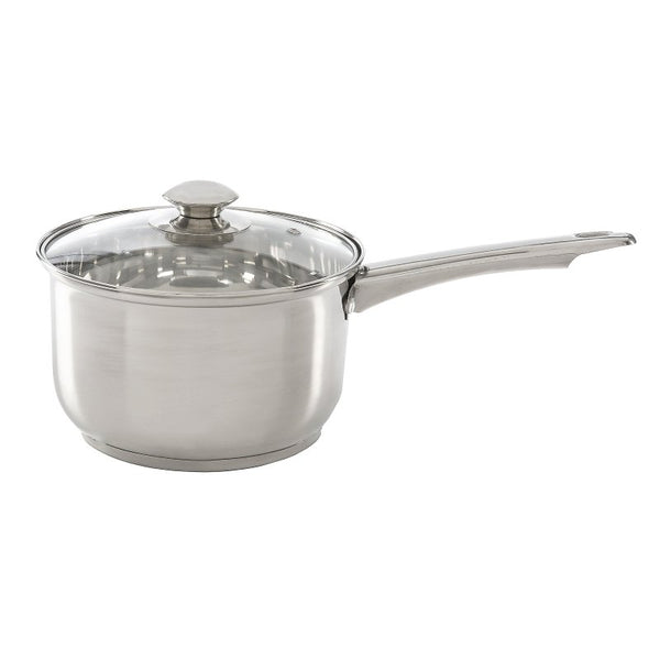 Ecolution Stainless Steel Sauce Pan, Encapsulated Induction Ready Cooking Pot with Glass Lid, Oven Safe, Dishwasher Safe Soup Pot, 3-Quart ESTL-2820