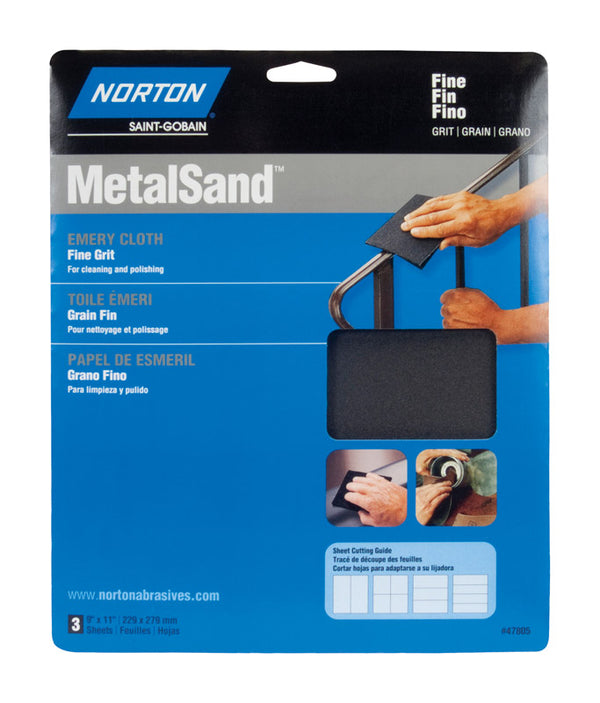 Norton 47820 076607 Metal Sand Sheet, 11 in X 9 in, 9" x 11" 07660747820