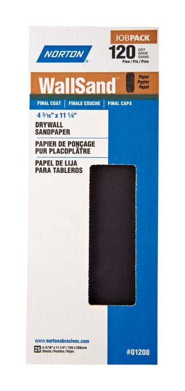 Norton 07660701208 WallSand Die Cut Drywall Sanding Screen, 11'' Length x 4-3/16'' Width, P120D Grit, Fine Grade (Pack of 25)