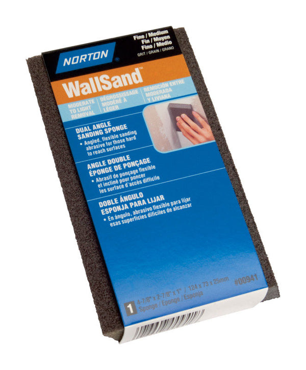 Norton 00941 Wallsand Two Angle Sanding Sponge Fine Grit, Medium 07660700941