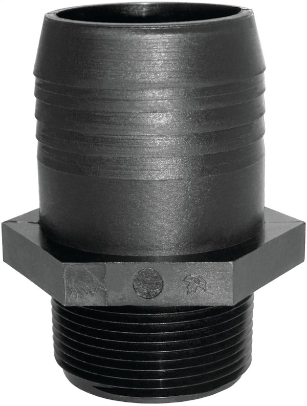GREEN LEAF A112P Leaf Straight Adapter, 1-1/2 in, Mpt X Hose Barb, Polyurethane, 1-1/2" 1-1/2"