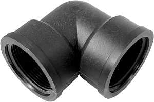Banjo EL050-90 Polypropylene Pipe Fitting, 90 Degree Elbow, Schedule 80, 1/2" NPT Female