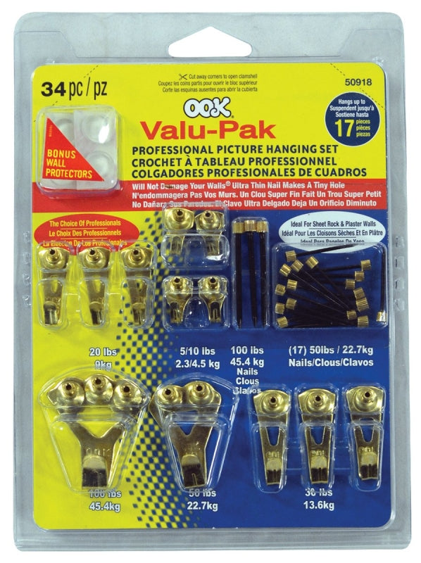 OOK 50918 Valu-Pak Assorted Professional Kit hangs up to 17 pictures, 5-100 lbs, 1 pack