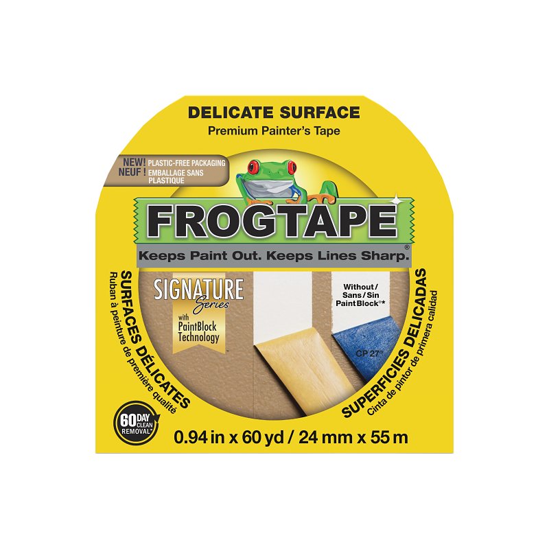 Duck 280220 FROGTAPE Painting Tape.94" x 60 Yards, 3" Core, Yellow (DUC280220)