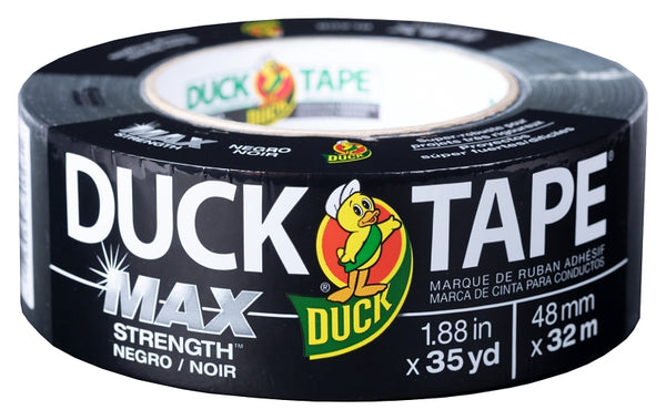 Duck Brand Max Strength Duct Tape, Black, 1-Roll Pack, 1.88 Inch x 35 Yards, 240867