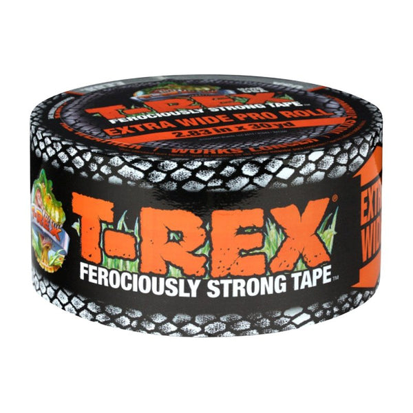 T-Rex Tape Extra-Wide Duct Tape with UV Resistant & Waterproof Backing for Ferociously Strong Repairs, 2.83" x 25 yd, Gunmetal Gray, 1 Roll 242975