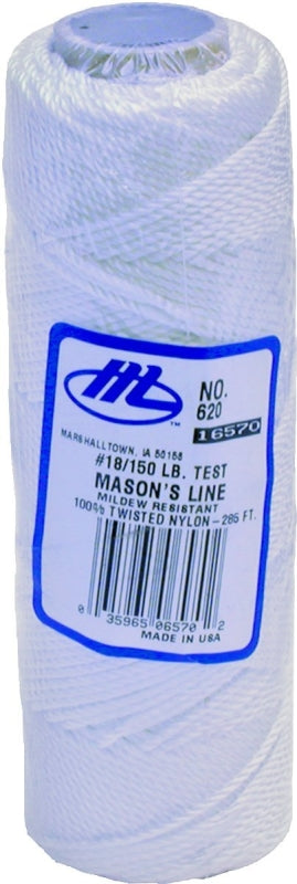 MARSHALLTOWN Masonry Line, Twisted Nylon, White, 285 Foot, #18 Line Size, Masons and Archaeology, 620