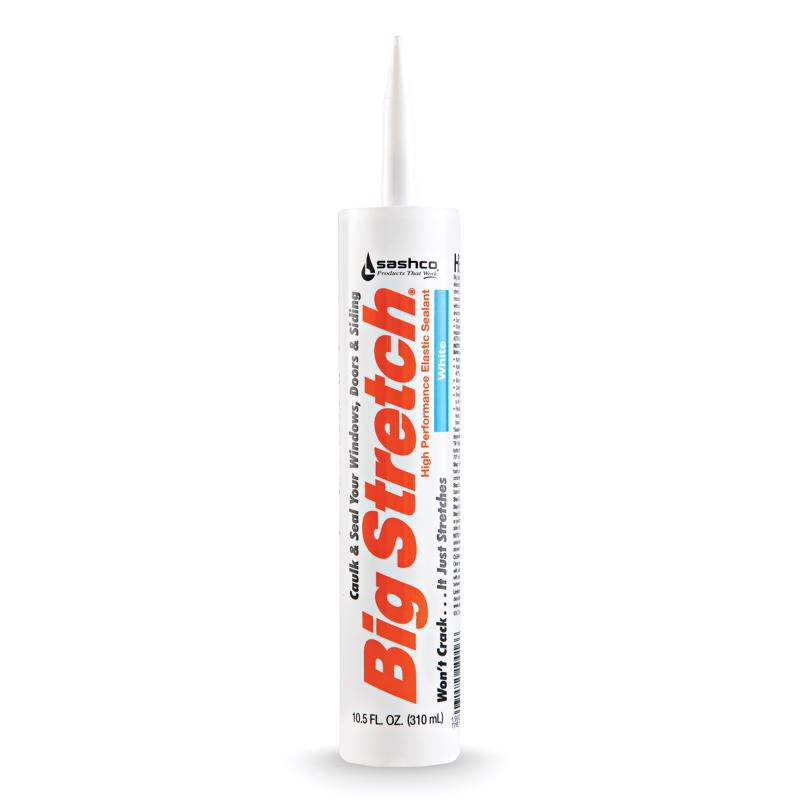 Sashco 10016 Big Stretch High-Performance Caulk, 10.5oz Cartridge, White