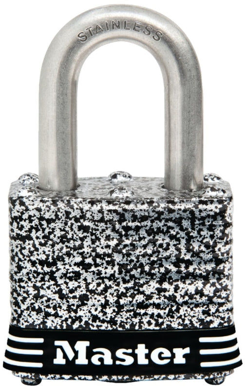 Master Lock Padlock, Laminated Stainless Steel Lock, 1-9/16 in. Wide, 3SSKAD