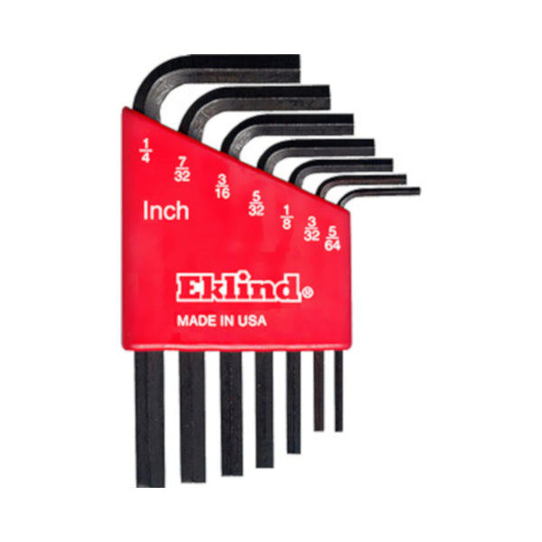 EKLIND 10107 Hex-L Key allen wrench - 7pc set SAE Inch Sizes 5/64-1/4 Short series