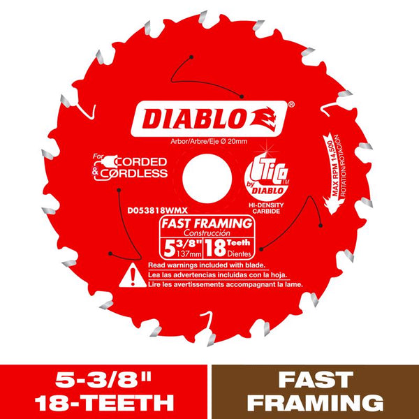Freud-Diablo DB 5-3/8 X 18T Wood CSB MB, Multicolor, D053818WMX, One Size