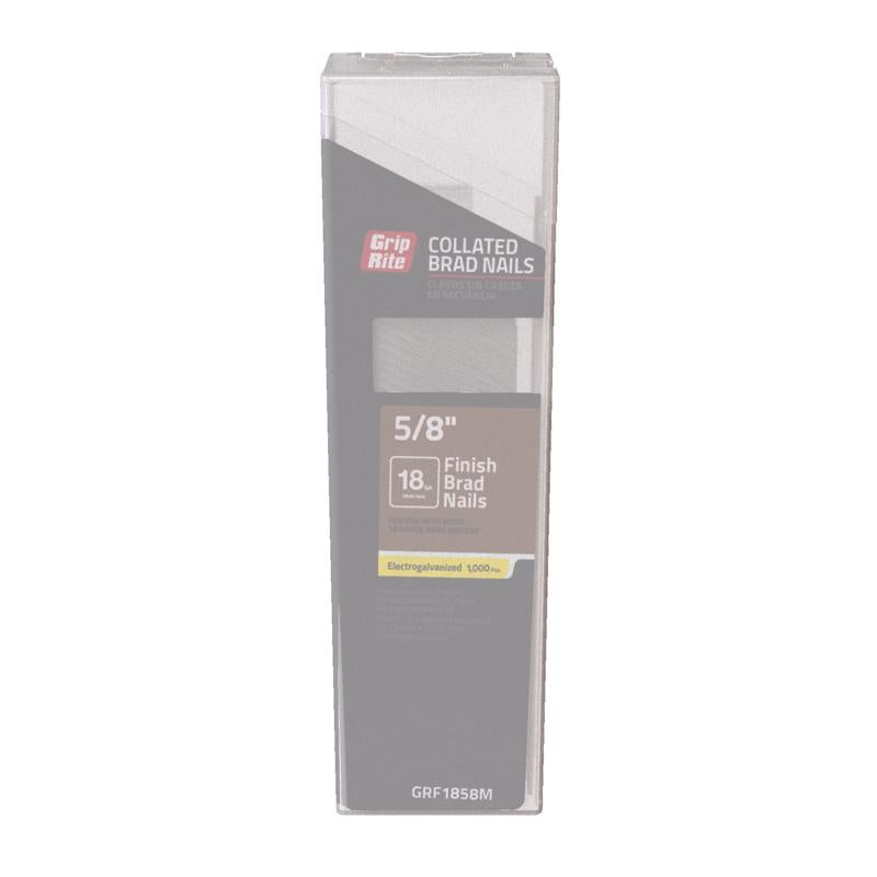 Grip-Rite 5/8 in. 18 Ga. Straight Strip Brad Nails Smooth Shank 5000 pk - Case of: 5;5