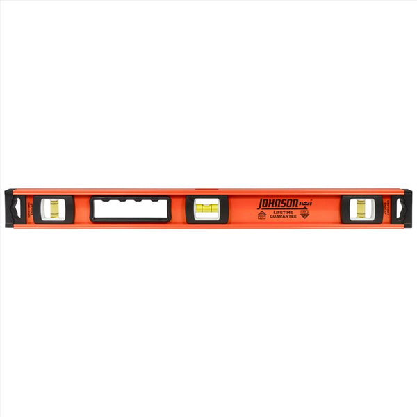 Johnson 1233-2400 I-Beam Level, 24 in L, 3-Vial, Non-Magnetic, Aluminum