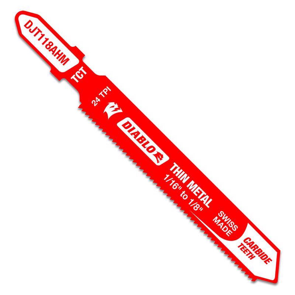 Diablo by Freud DJT118AHM 3-1/4 in. 24 TPI Carbide T-Shank Jig Saw Blade for Thin Metal
