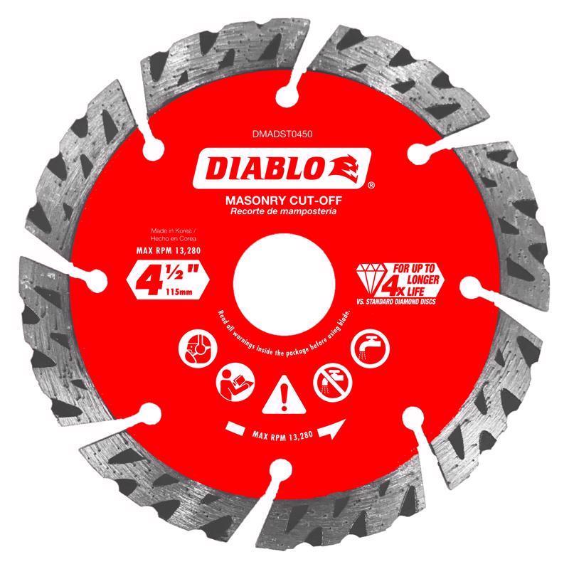 Diablo DMADST0450 4-1/2 in. Diamond Segmented Turbo Cut-Off Discs for Masonry