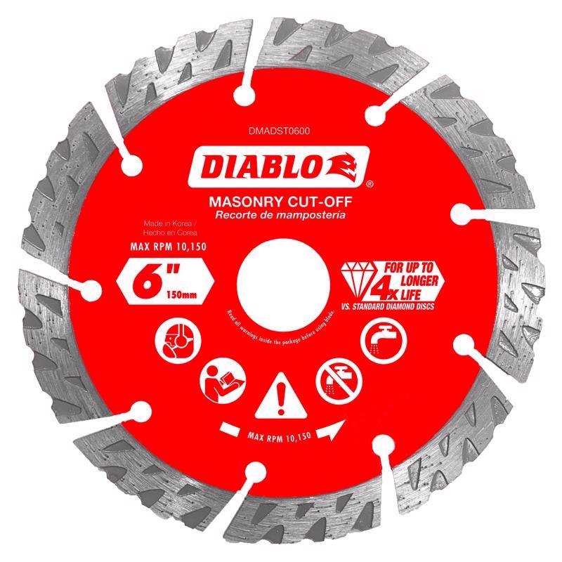 Diablo DMADST0600 6 in. Diamond Segmented Turbo Cut-Off Discs for Masonry