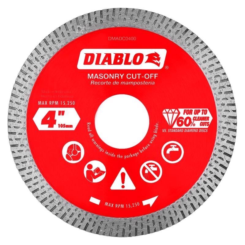 Diablo by Freud DMADC0400 4 in. Diamond Continuous Rim Cut-Off Discs for Masonry