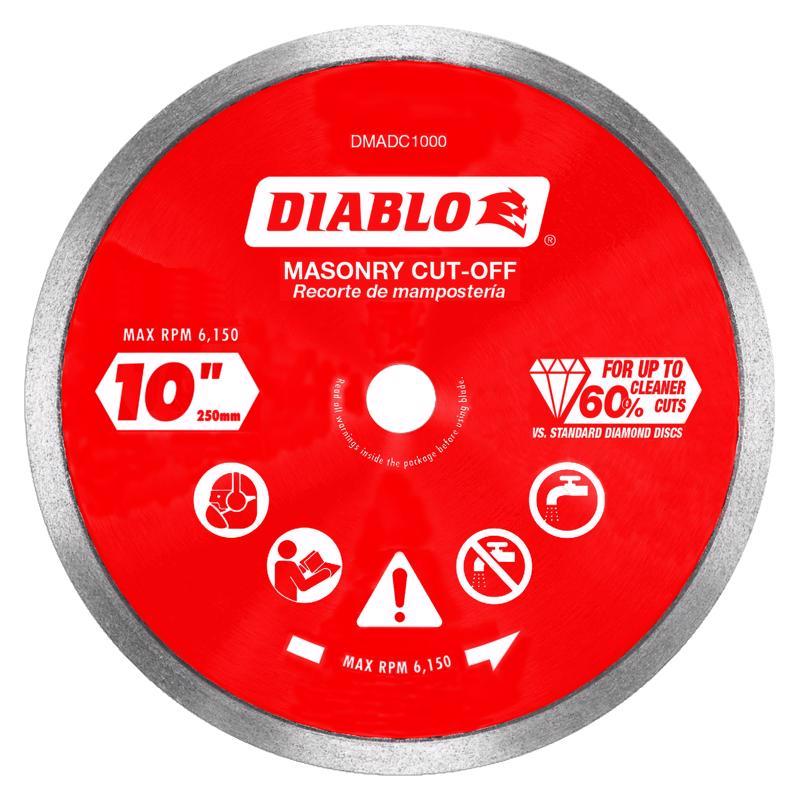 Diablo by Freud DMADC1000 10 in. Diamond Continuous Rim Cut-Off Discs for Masonry Multi, One Size