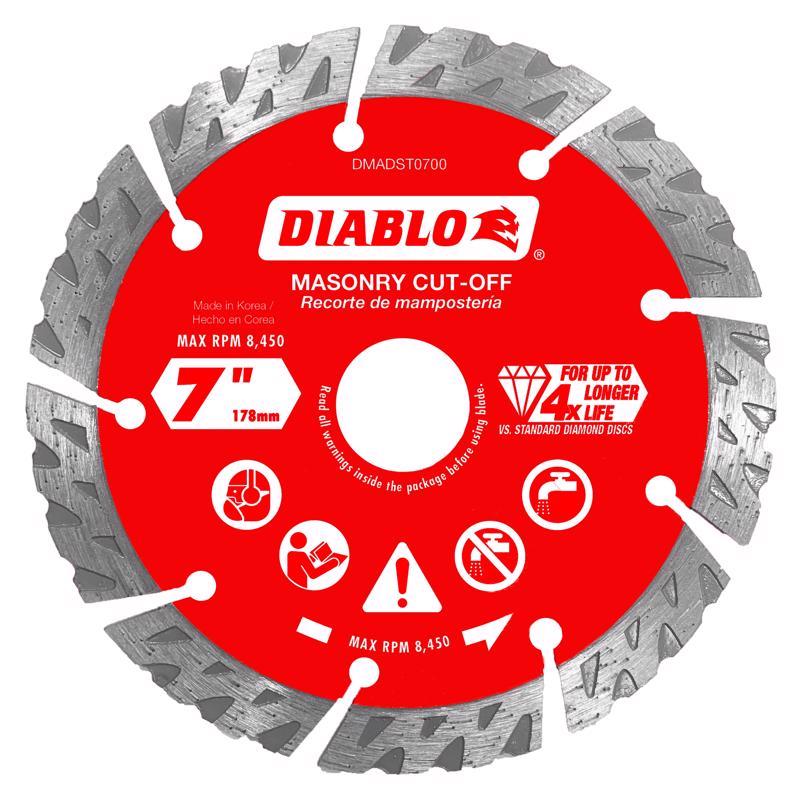 Diablo DMADST0700 7 in. Diamond Segmented Cut-Off Discs for Masonry