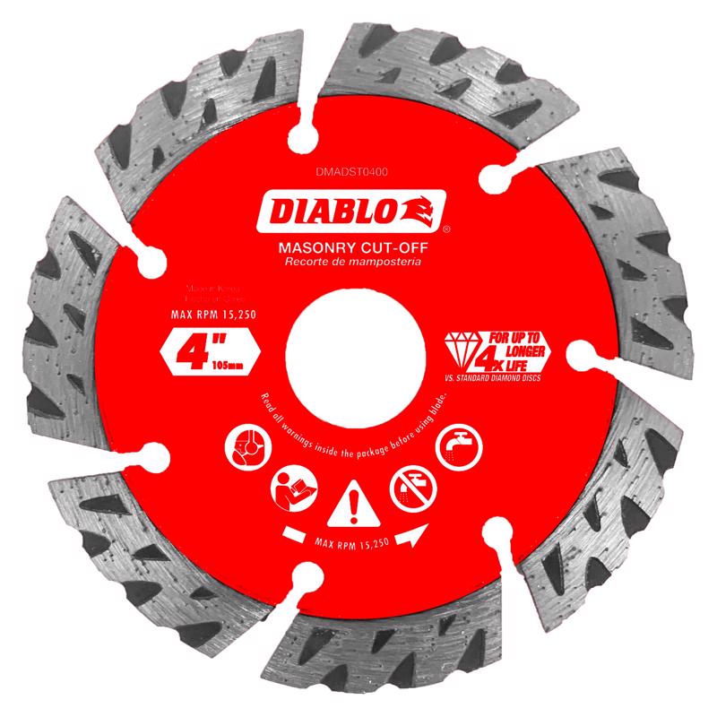 Diablo by Freud DMADST0400 4 in. Diamond Segmented Turbo Cut-Off Discs for Masonry Multi, One Size