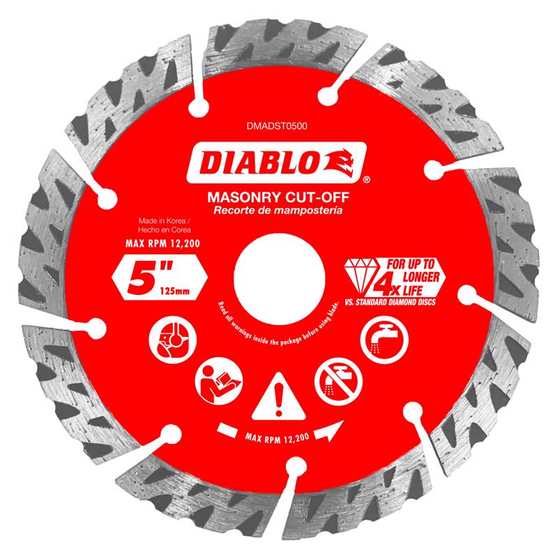 Diablo DMADST0500 5 in. Diamond Segmented Turbo Cut-Off Discs for Masonry