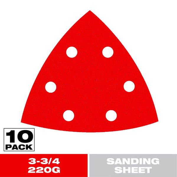 Diablo DCT334220H10G 3-3/4 in. 220-Grit (Fine) Oscillating Detail Triangle Sanding Sheets (10-Pack)