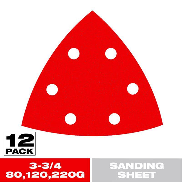 Diablo DCT334ASTH12G 3-3/4 in. Oscillating Detail Triangle Sanding Sheet Assorted Pack (12-Pieces)