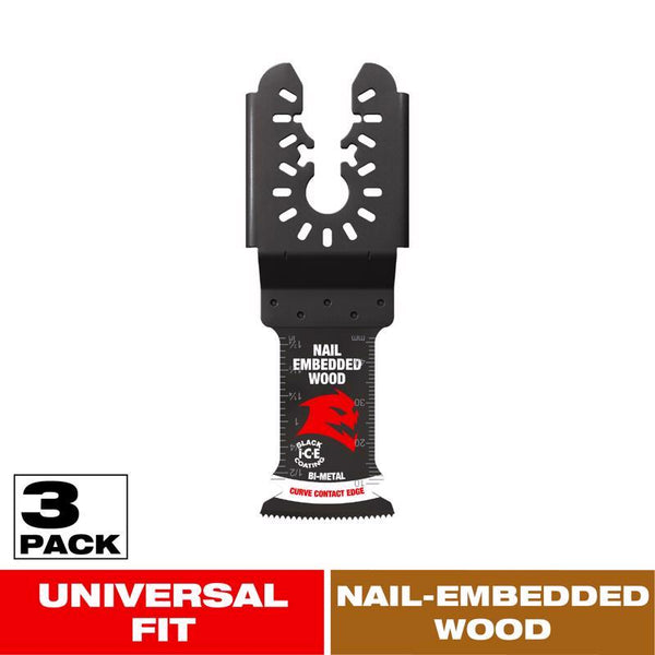 Diablo DOU125BW3 1-1/4" Universal Fit Bi-Metal Osc Blades for Nail-Embedded Wood (3Pk)