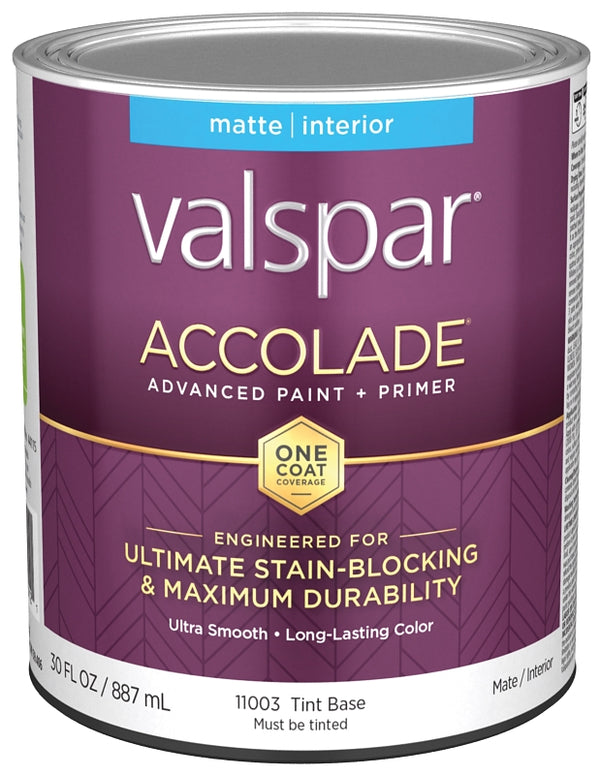 Atfoton 1 Quart Valspar 11003 Tint Base Accolade Interior Paint & Primer, Matte 028.0011003.005