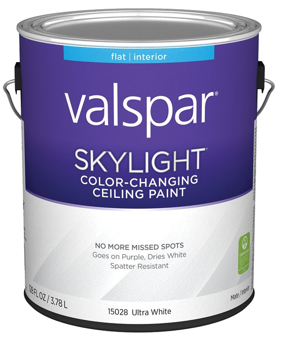 Valspar 1 Gallon 15028 Ultra White Skylight Color-Changing Ceiling Paint, Flat 028.0015028.007