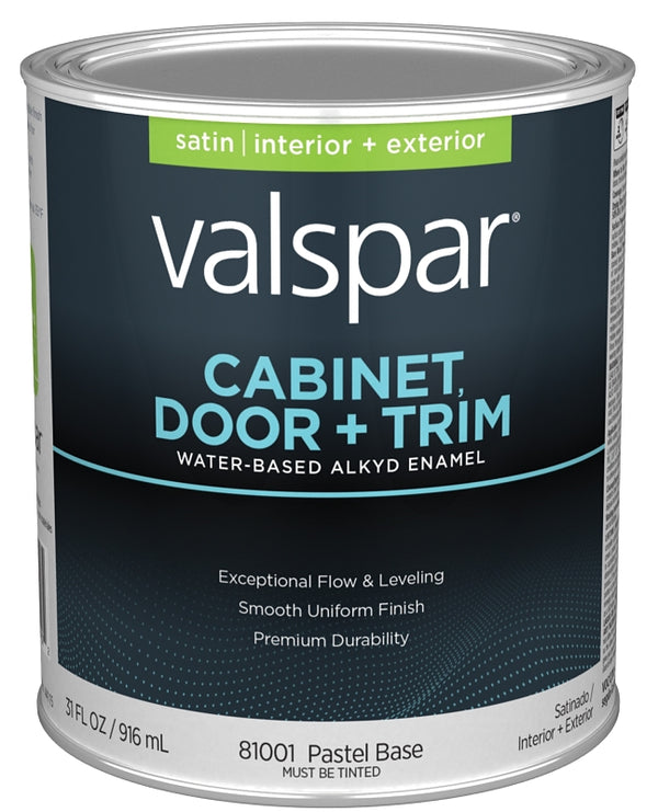 1 Quart Valspar 81001 Pastel Base Cabinet, Door & Trim Interior and Exterior Oil Enriched Enamel, Satin 028.0081001.005