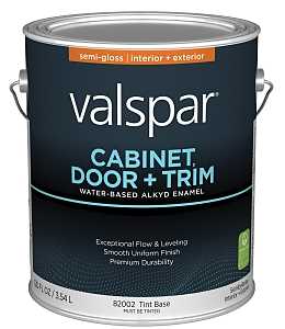 1 Gallon Valspar 82002 Tint Base Cabinet, Door & Trim Interior and Exterior Oil Enriched Enamel, Semi-Gloss