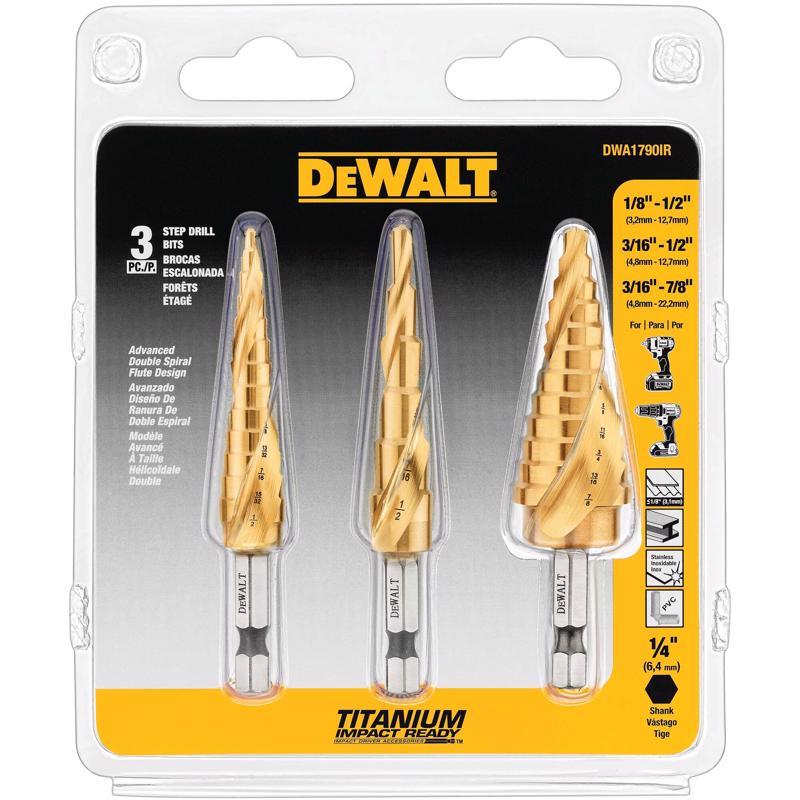 DEWALT Step Drill Bit Set, 3-Piece (DWA1790IR)