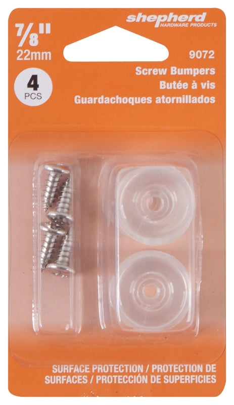 Shepherd+9072+7%2f8%22+Clear+Surfacegard+Screw-On+Rubber+Door+Bumpers+4+Count