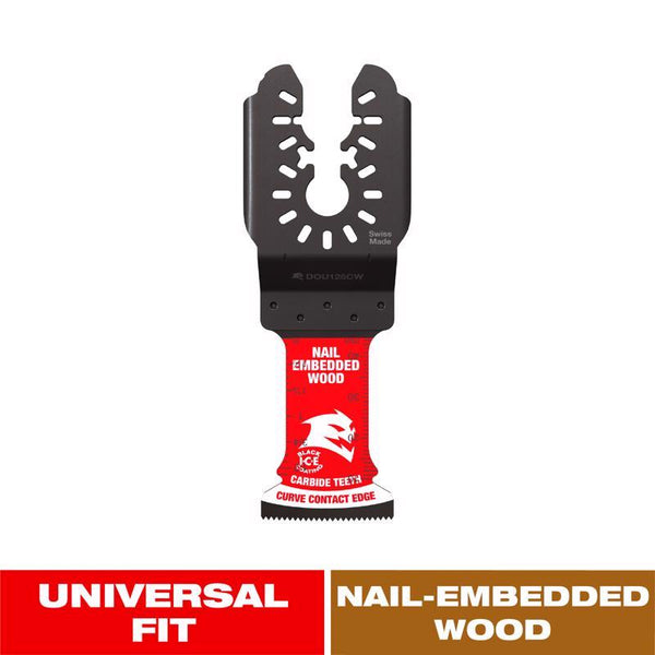 Diablo AMPED Demo Demon Universal Fit Carbide Oscillating Blade for Nail-Embedded Wood - 1-1/4" Cutting Width, 1-3/4" Cutting Depth - DOU125CW