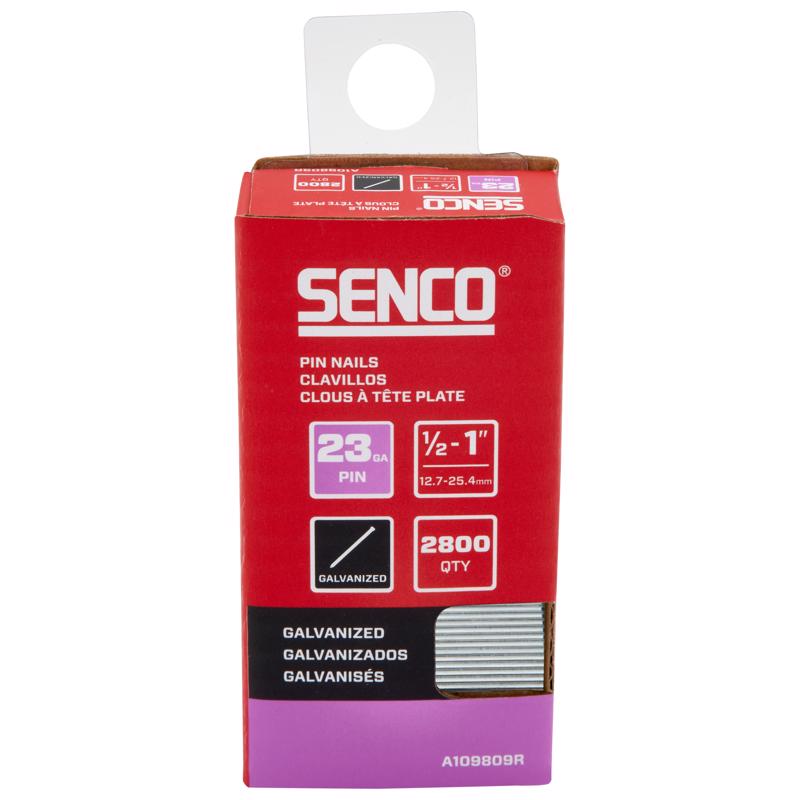 SENCO A109809R 1/2" - 1" 23 Gauge Pin Nails, Galvanized Finish 2,800 Count Pack