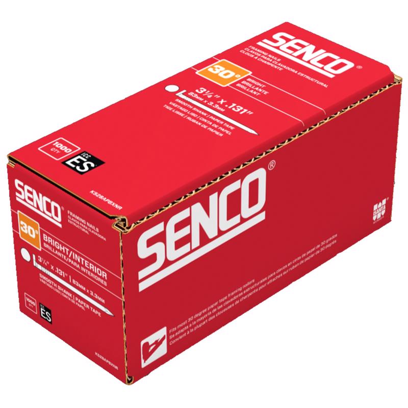 SENCO Framing Nails | 30 Degree | 3 Inch x .120 | Ring Shank | Paper Tape Collated Nail | Hot Dipped Galvanized |1,000 ct.| H627ASBXNR