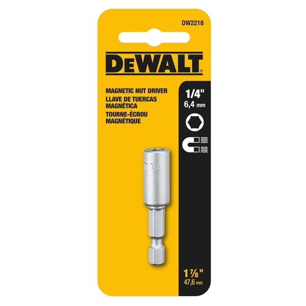 Dewalt Magnetic Hex Socket Driver, 1/4 x 1-7/16 In. DW2218