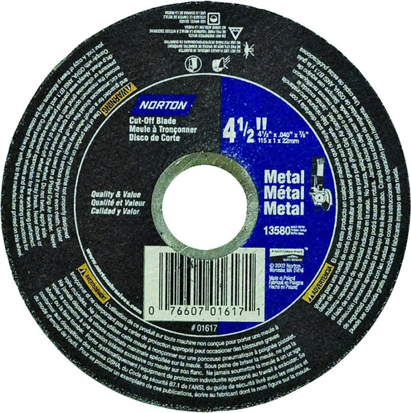 Norton Cutoff Blade - 4.5in.dia, 13,580 RPM, Model# 076607-01617-1
