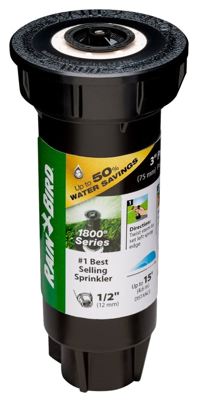 Rain Bird 1803APPRS Pressure Regulating Professional PRS pop-up Sprinkler, Black