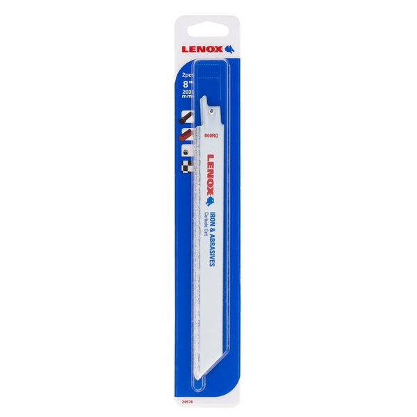 LENOX 20576-800RG 8" Medium Carbide Grit Tile, Clay & Pipe Cutting Reciprocating Saw Blade - 2 Pack