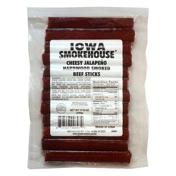 Iowa Smokehouse is-HSCSP 8.75OZ Jalep Beef Stick - Quantity 12 (12-Pack)