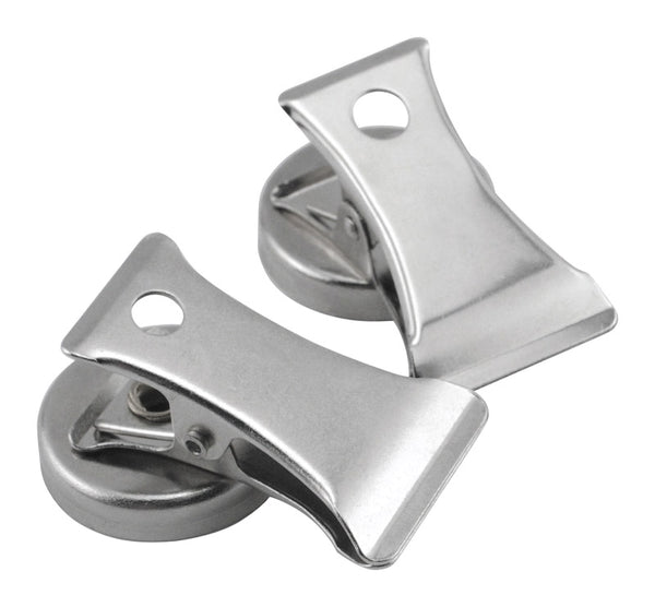 Magnet Source-7219 Chrome Plated Magnet Base With Clip, 1" Diameter (Pack of 2) 07219